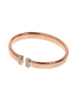 Bracelet Rigide Tubogas avec Pavé de Zircons Cubiques