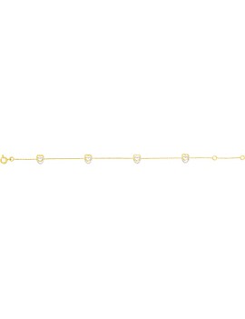 Bracelet Femme Or Jaune Cœurs
