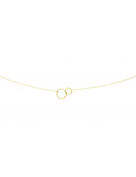 Collier Femme Or Jaune  Anneaux entrelacés