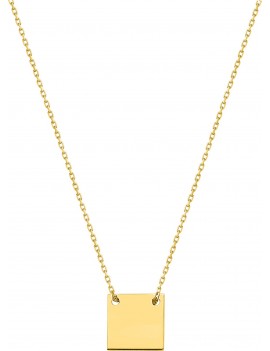 Collier Femme Or Jaune Motif Carré
