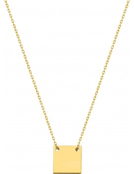 Collier Femme Or Jaune Motif Carré