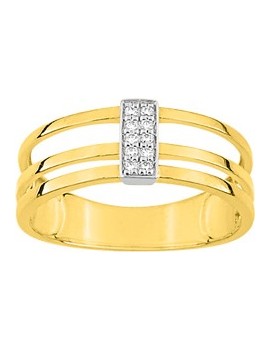 Bague Or Jaune Barette Diamant