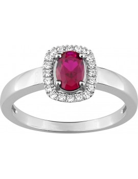 Bague Or Blanc Rubis Diamant