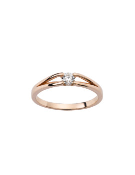 Solitaire Or rose diamant