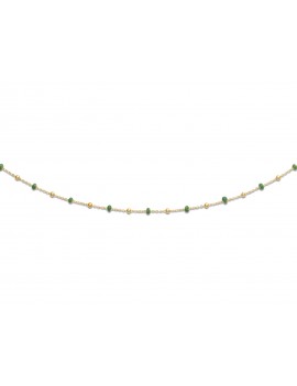 Collier Or Jaune Boules OR Email Vertes