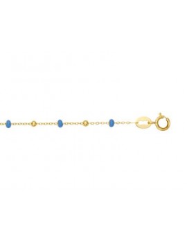 Bracelet Or Jaune Boules OR Email Bleues