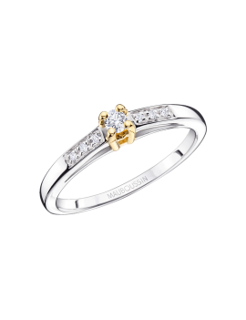 BAGUE GRAIN DE SEL, MON AMOUR Argent et griffes or jaune