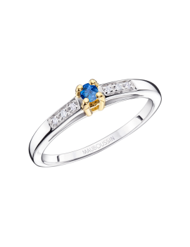 BAGUE OPTION EMOTION SAPHIR Argent et griffes or jaune
