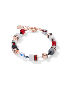 Bracelet GeoCUBE® or rose, blanc & rouge