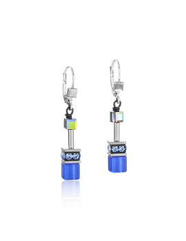 Boucles d'oreille GeoCUBE® bleu cobalt