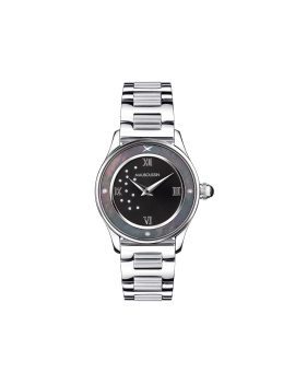 MONTRE JE T'ADORE JOUR ET NUIT, ACIER, RONDE NOIRE